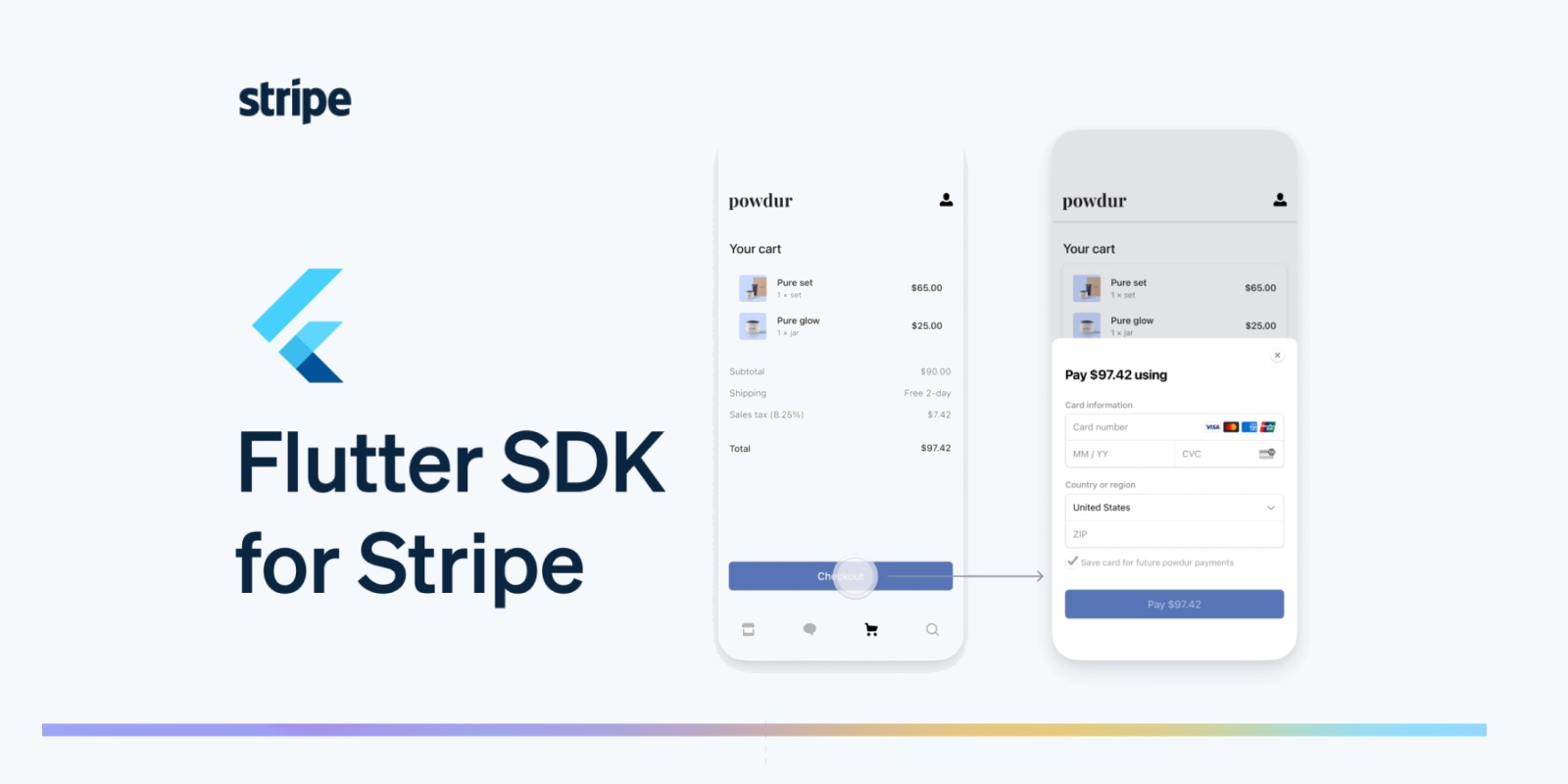 Image of the Stripe sdk that is created for the Flutter platform.